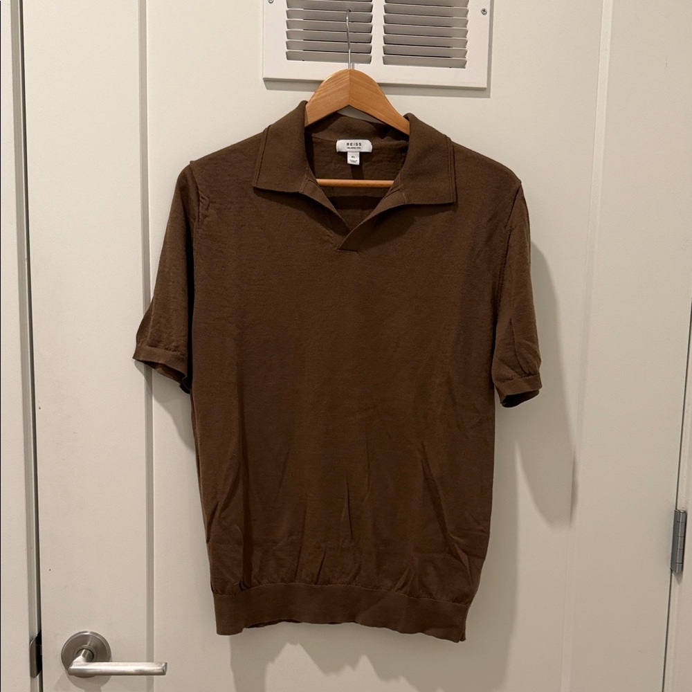 Reiss Men's l Brown Polo Shirt